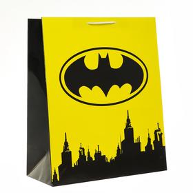 Пакет подарочный Batman, 335х406х155 мм, цвет красно-жёлтый