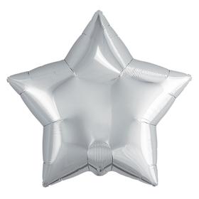 Шар фольгированный 30", звезда, цвет серебро