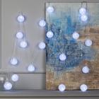 Гирлянда «Нить» 5 м с насадками «Клубки белоснежные», IP20, прозрачная нить, 20 LED, свечение белое, 220 В 5985167