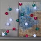 Гирлянда «Нить» 5 м с насадками «Клубки лесные», IP20, прозрачная нить, 20 LED, свечение белое, 220 В 5985180