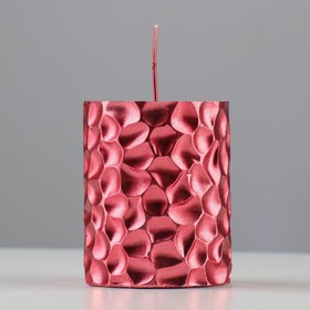 Свеча - цилиндр "ICEBERG", 8х6,5 см, красная
