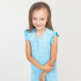 Сарафан для девочки, цвет голубой, рост 110 см