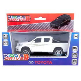 Модель автомобиля Toyota Hilux, белый, инерционный, свет, звук