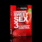 Презервативы Domino sweet sex Strawberry cocktail, 3 шт.