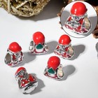 Талисман новогодний "Дедушка Мороз" в шубе, цвет красно-зелёный в серебре - фото 6748932
