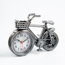 Будильник "Велосипед с корзиной", дискретный ход, d=7 см, 13.5 х 18.5 см