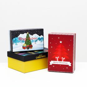 Набор коробок 3 в 1 Merry christmas, 23 х 16 х 9,5 - 19 х 12 х 6,5 см в Донецке