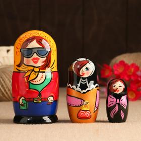 Матрёшка 3-х кукольная, Модная Аврора,14-15 см, ручная работа в Донецке