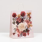Пакет крафт "Нарисованные цветы", 22 х 12 х 27 см 7054489