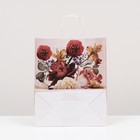 Пакет крафт "Нарисованные цветы", 22 х 12 х 27 см 7054489