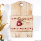 Крючки декоративные дерево с карманом "Ленты из сердец" 26х15,2х5 см - фото 282695502