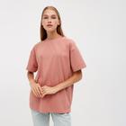 Футболка женская MINAKU: Оversize, цвет пыльно-розовый, р-р 50 - фото 799797855