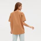 Футболка женская MINAKU: Оversize, цвет песочный, р-р 48 - фото 799797935