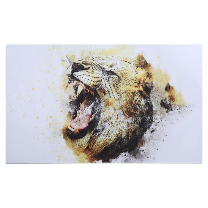 Картина на холсте "Свирепый лев" 60х100 см - фото 282724652