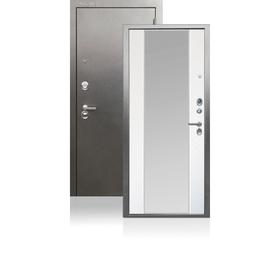 Входная дверь «ДА96 Антураж», 870 × 2050 мм, левая, цвет антик серебро / роял вуд белый