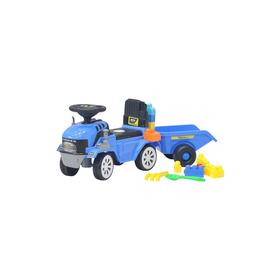 Детская Каталка Everflo Builder truck, blue, c прицепом и кубиками