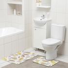 Набор ковриков для ванной и туалета Доляна «Листья», 2 шт: 50×80, 40×50 см - фото 1671568