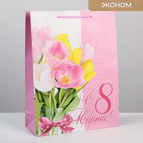 Пакет ламинированный вертикальный «С праздником весны», L 31 × 40 × 11.5 см