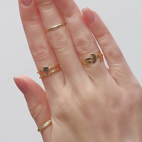 Кольцо набор 5 штук "Идеальные пальчики" лёгкость, цвет белый в золоте