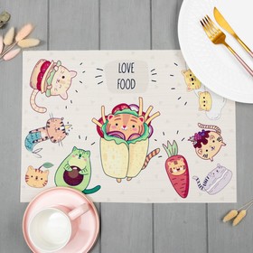 Новогодняя салфетка на стол Love food ПВХ, 40х29 см