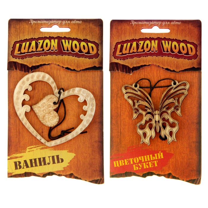 Ароматизатор для авто Luazon Wood &quot;Сердечки&quot;, аромат ваниль