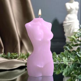 Свеча интерьерная «Женская фигура», розовая 15 х 7 см