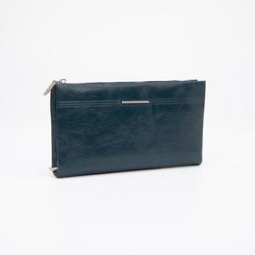 Women's wallet 10-01-01, 19 * 2.5 * 10 cm, Department d / bill, 2 departure / lightning, d / cards, d / coin, on magnets, green