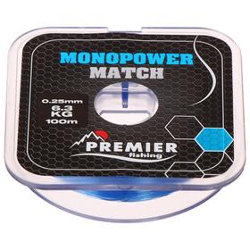 Леска Premier fishing MONOPOWER Match, blue, 0,25 мм/100 м