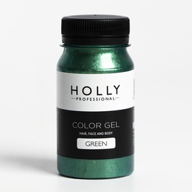 Декоративный гель для волос, лица и тела COLOR GEL Holly Professional, Green, 100 мл