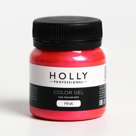 Декоративный гель для волос, лица и тела COLOR GEL Holly Professional, Pink, 50 мл