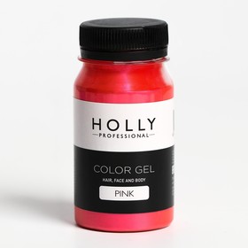 Декоративный гель для волос, лица и тела COLOR GEL Holly Professional, Pink, 100 мл