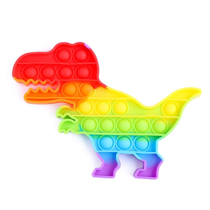 Антистресс игрушка «Вечная пупырка», динозавр, радуга - фото 799825087