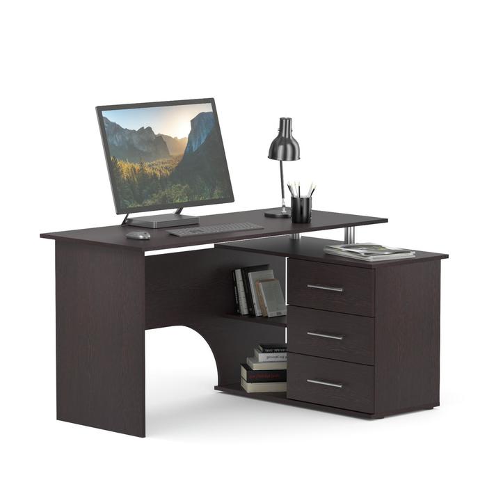Компьютерный стол «КСТ-09», 1350 × 900 × 740 мм, угол правый, цвет венге - фото 127262656