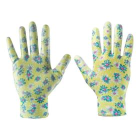 Перчатки нейлоновые, с нитриловым покрытием, размер 8, «Цветок»