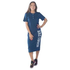 Платье женское, размер 48, цвет синий, тёмно-синий