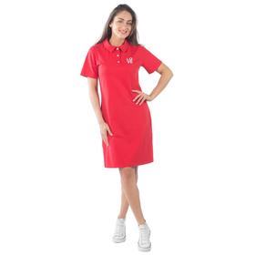 Платье-поло женское, размер 56, цвет красный