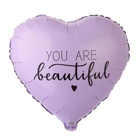 Шар фольгированный 18" You are beautiful, сердце