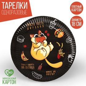 Тарелка бумажная «Котик обжора», 18 см в Донецке