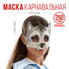 Маска на резинке «Волк», 20,3 х 16,3см., 250 гр/кв.м 6911250 - фото 6754078