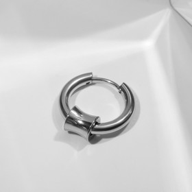 Пирсинг в ухо "Кольцо" овал, d=1,3см, цвет серебро