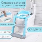 Детское сиденье на унитаз, цвет серый/голубой - фото 799889198