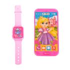 Игровой набор «Принцесса Фиалка»: телефон, часы, русская озвучка, цвет розовый, в пакете - фото 6991226