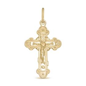 Подвеска позолота "Православный крест" 51-01005, цвет золото