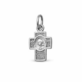 Подвеска посеребрение "Православный крест" 51-06430, цвет белый в серебре