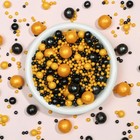 Посыпка кондитерская в цветной кондитерской глазури ЖЕМЧУГ ЧЕРНЫЙ, ЗОЛОТО - фото 802817890