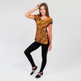 Комплект женский (футболка, леггинсы), цвет оранжевый, размер 44