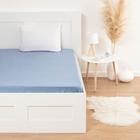 Простыня на резинке Этель 160*200*25 см, цв. синий, 100% хлопок, мако-сатин, 128 г/м² - фото 799904835