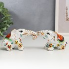 Нэцкэ керамика "Слоны белые с цветным" набор 2 шт 4,5х17х6,3 см - фото 8275859