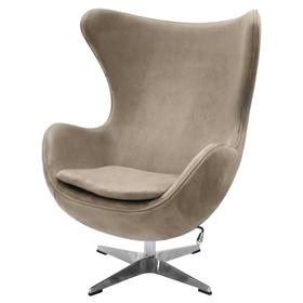 Кресло Egg Chair, 850 × 770 × 1100 мм, искусственная замша, цвет латте