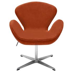 Кресло Swan Chair, 700 × 610 × 950 мм, искусственная замша, цвет терракотовый